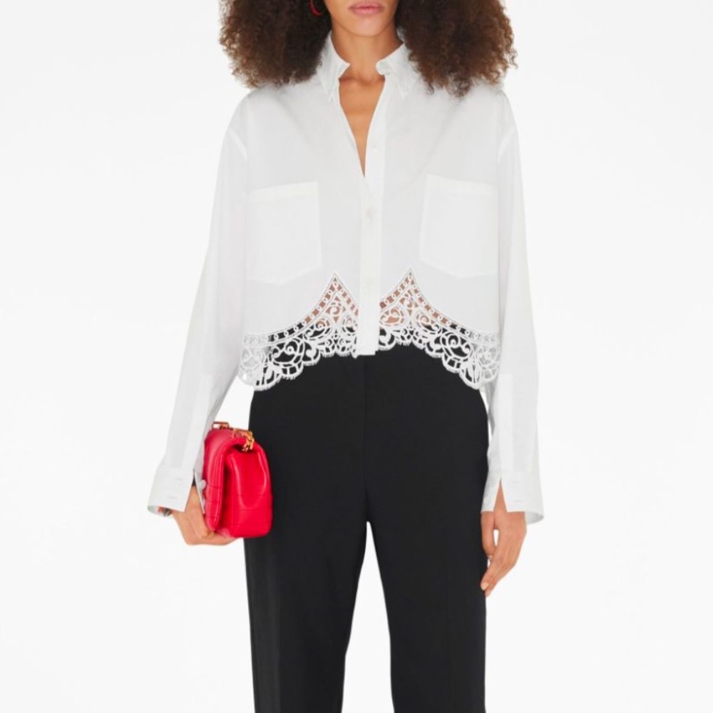 Burberry
cropped macramé-lace shirt